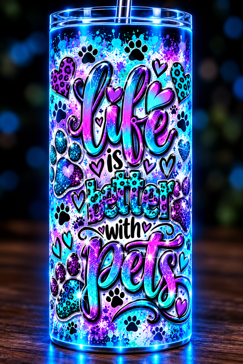 Custom 20oz Blue Glow In The Dark